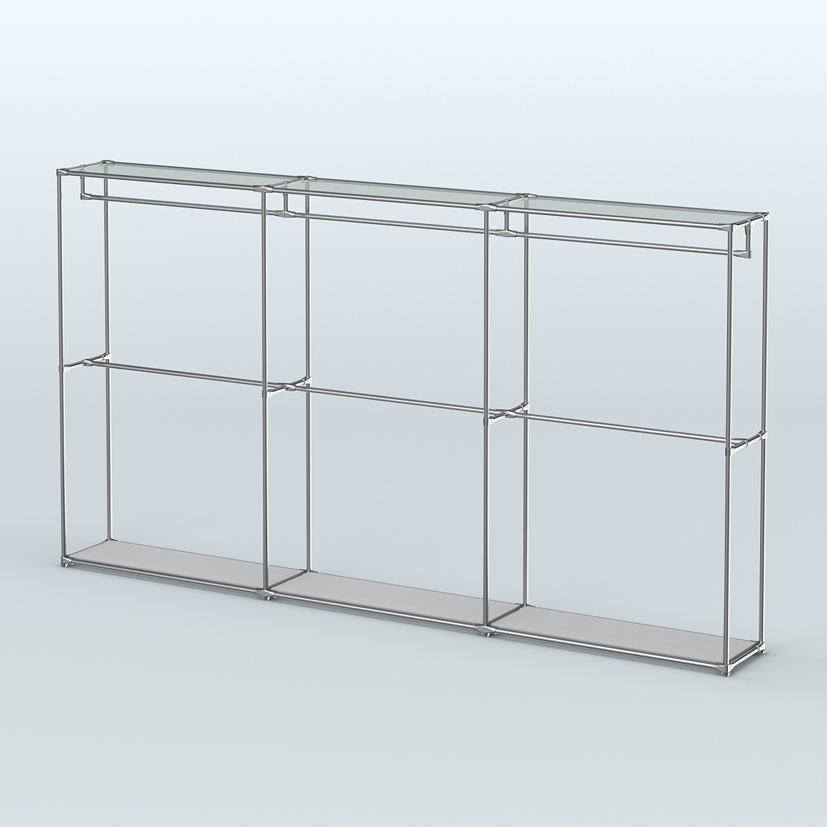 Торговая система ХРОМ без ДСП 3600 мм с поручнями №1 Серый