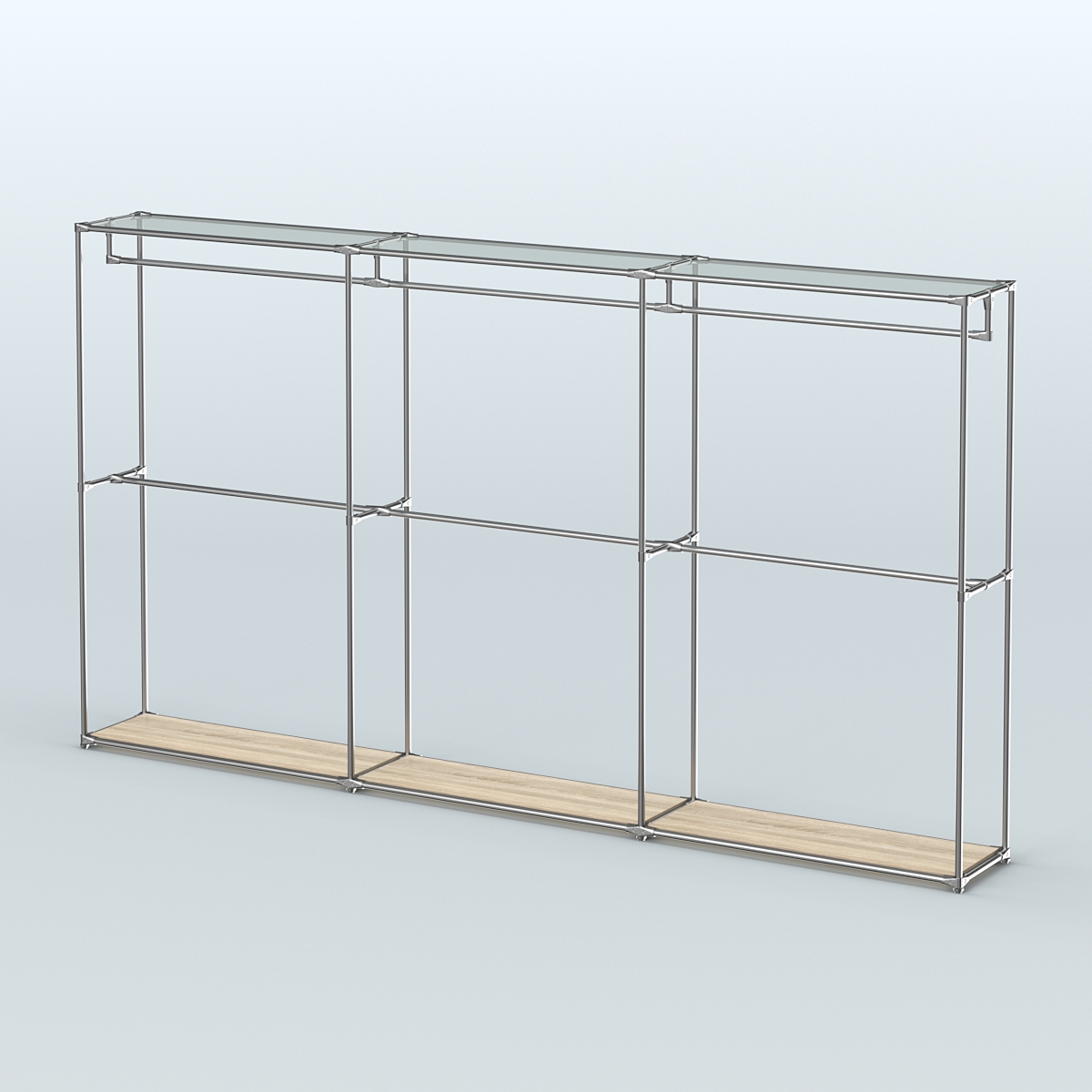 Торговая система ХРОМ без ДСП 3600 мм с поручнями №1 Дуб Сонома