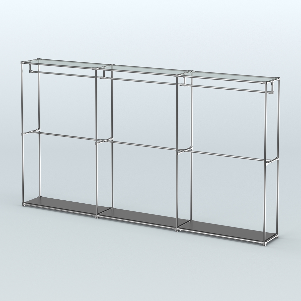 Торговая система ХРОМ без ДСП 3600 мм с поручнями №1 Черный