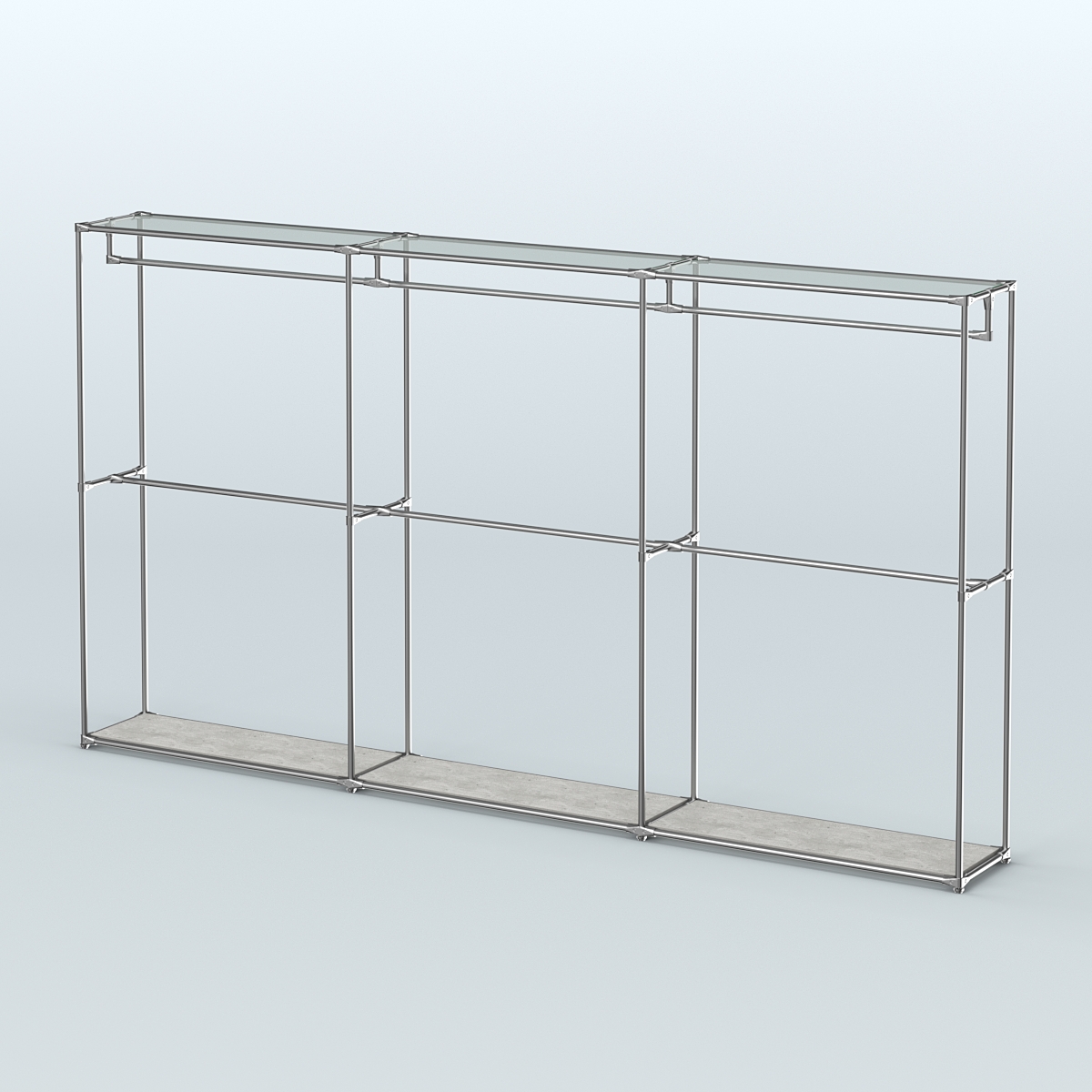 Торговая система ХРОМ без ДСП 3600 мм с поручнями №1 Метрополитан Грей