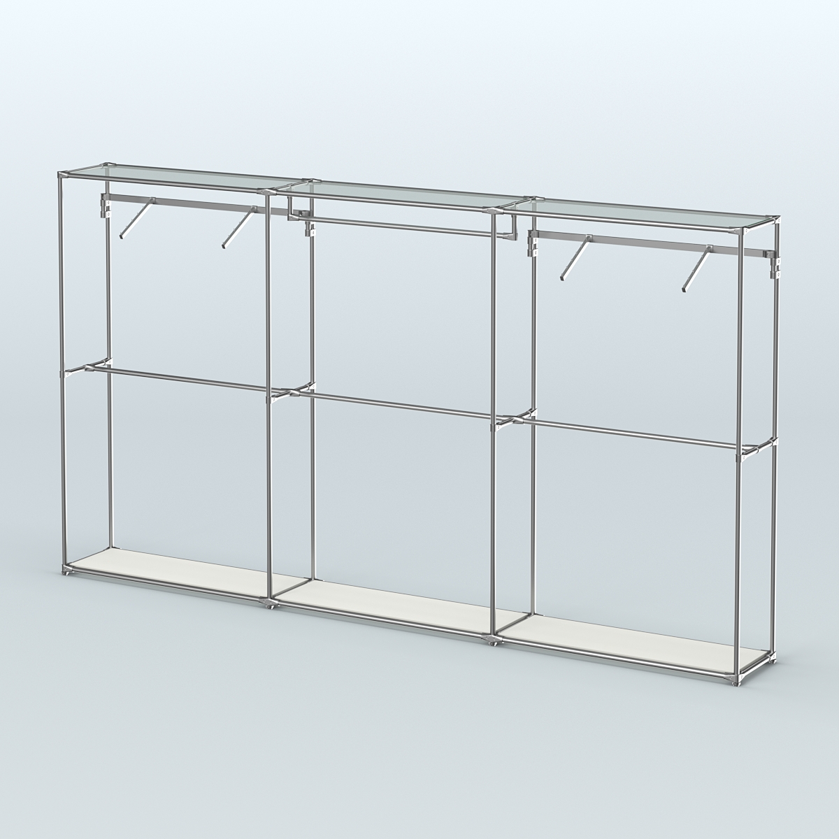 Торговая система ХРОМ без ДСП 3600 мм с поручнями №3 Белый