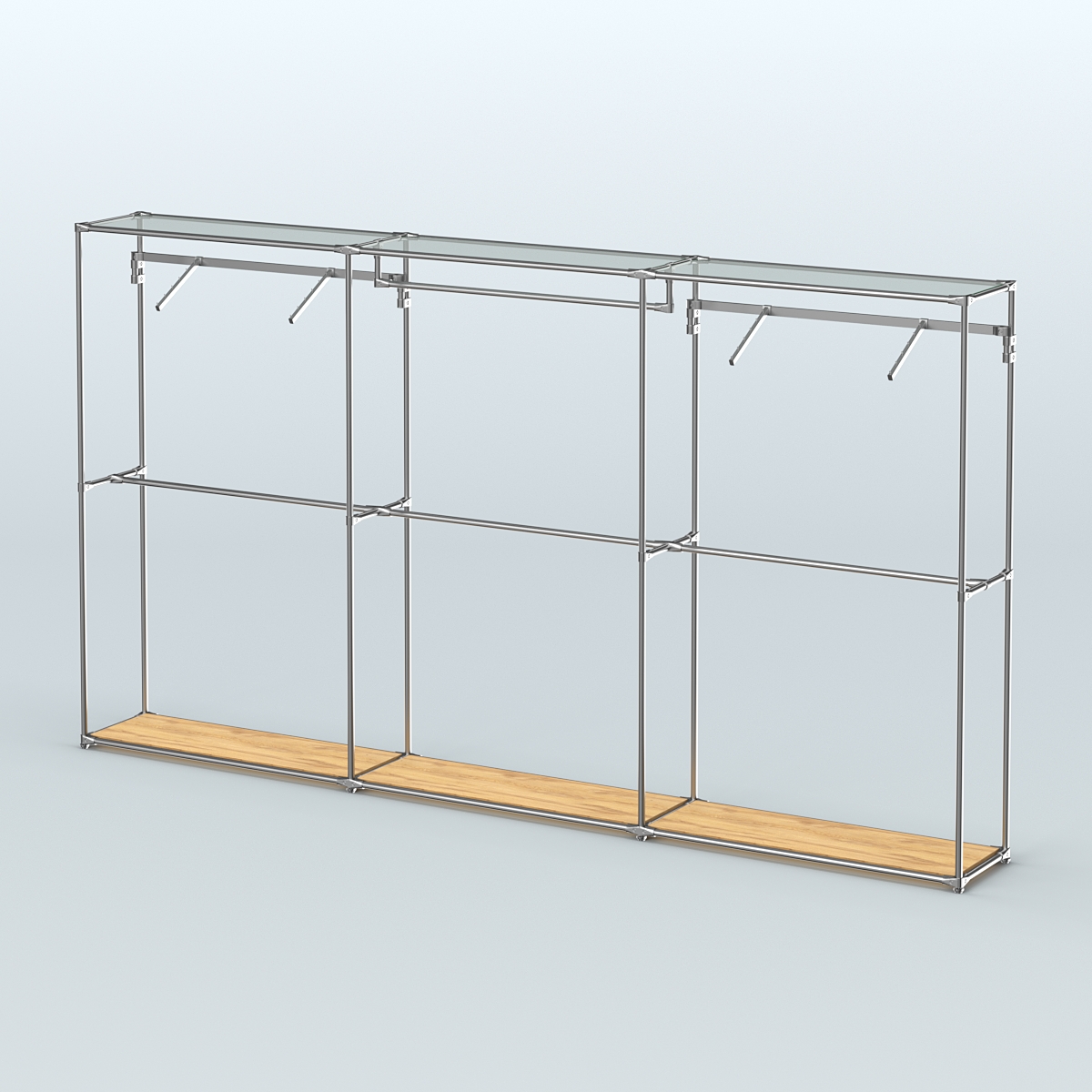 Торговая система ХРОМ без ДСП 3600 мм с поручнями №3 Дуб Золотистый