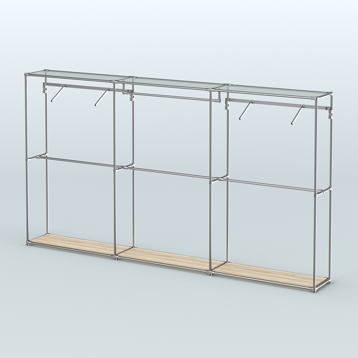 Торговая система ХРОМ без ДСП 3600 мм с поручнями №3 Дуб Сонома