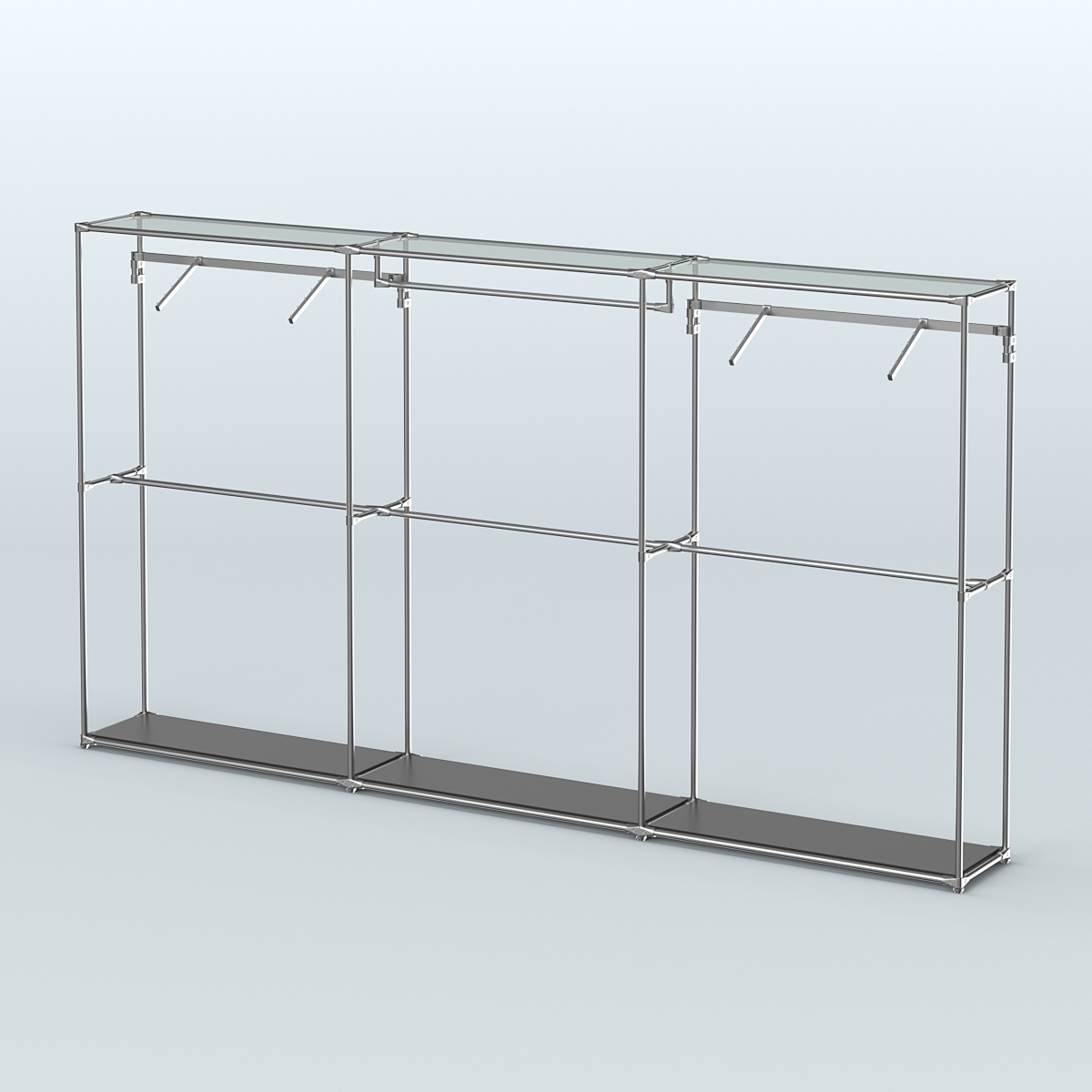 Торговая система ХРОМ без ДСП 3600 мм с поручнями №3 Черный