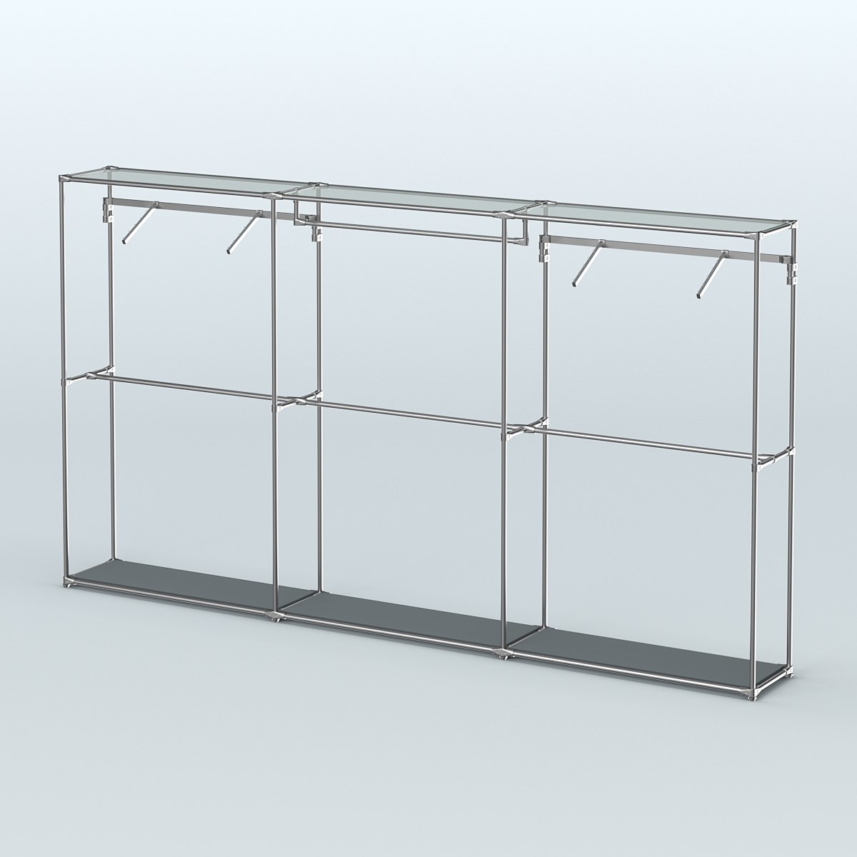 Торговая система ХРОМ без ДСП 3600 мм с поручнями №3 Темно-Серый