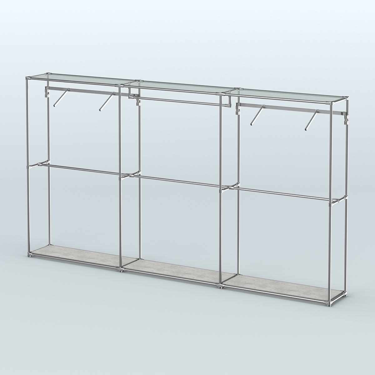 Торговая система ХРОМ без ДСП 3600 мм с поручнями №3 Метрополитан Грей