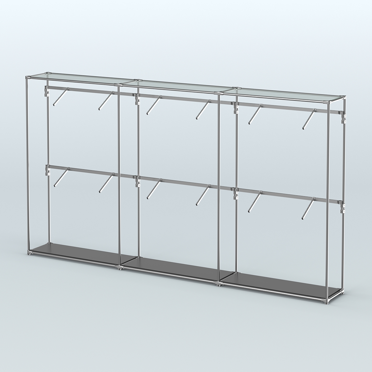 Торговая система ХРОМ без ДСП 3600 мм с поручнями №4 Черный