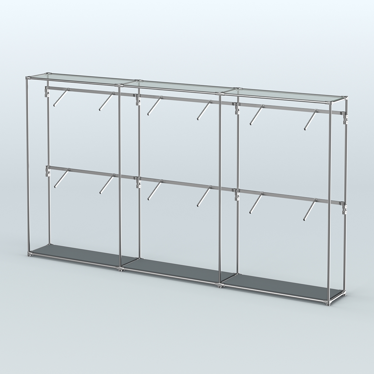 Торговая система ХРОМ без ДСП 3600 мм с поручнями №4 Темно-Серый