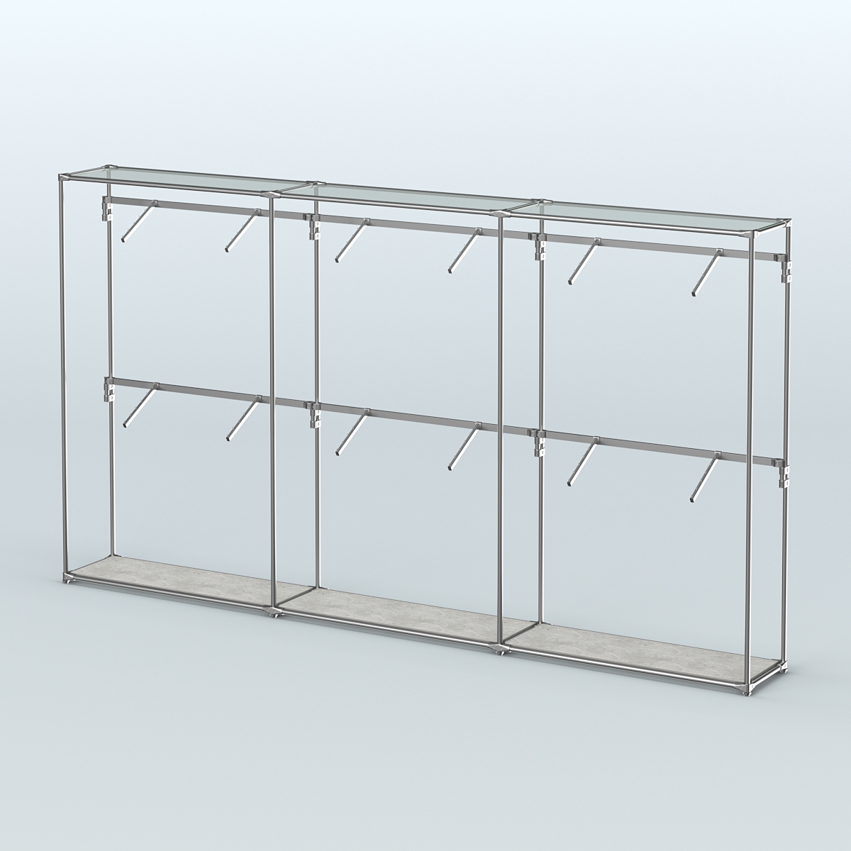 Торговая система ХРОМ без ДСП 3600 мм с поручнями №4 Метрополитан Грей