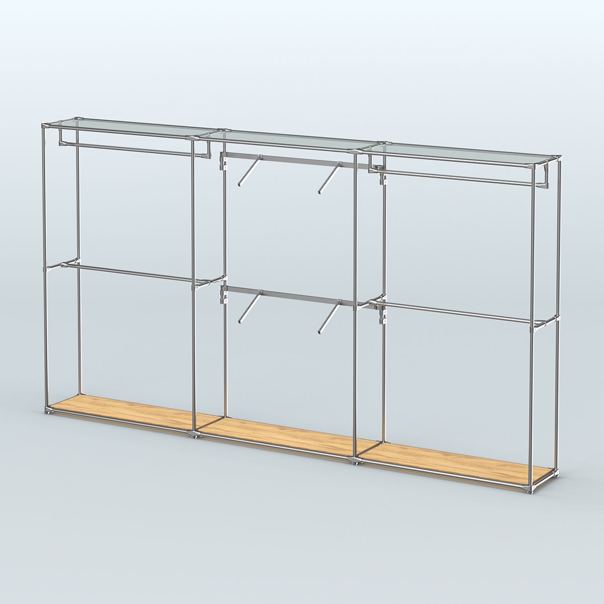 Торговая система ХРОМ без ДСП 3600 мм с поручнями №5 Дуб Золотистый