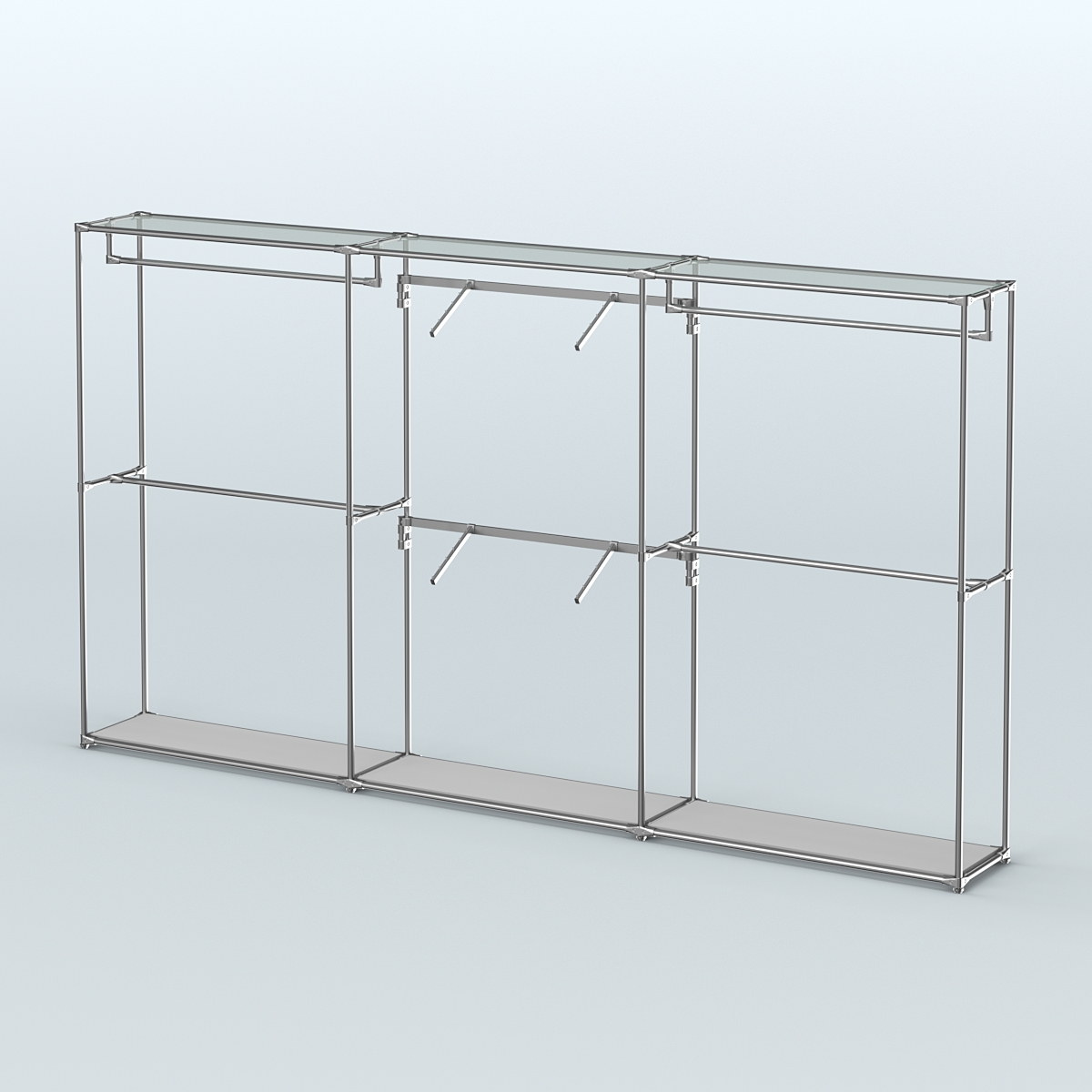 Торговая система ХРОМ без ДСП 3600 мм с поручнями №5 Серый