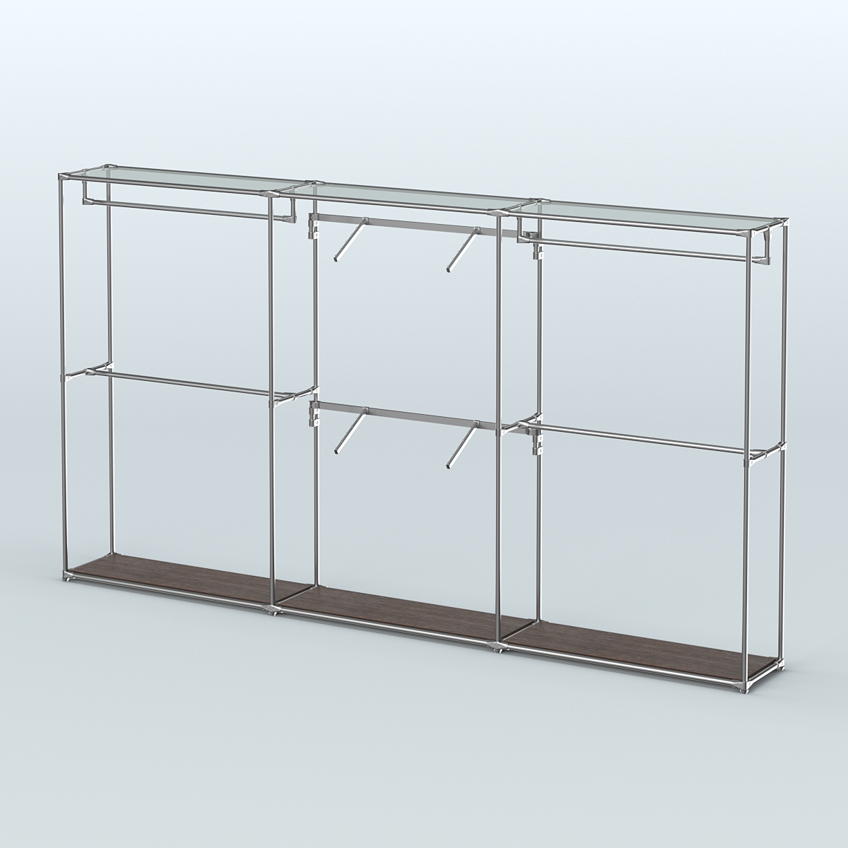 Торговая система ХРОМ без ДСП 3600 мм с поручнями №5 Дуб Венге