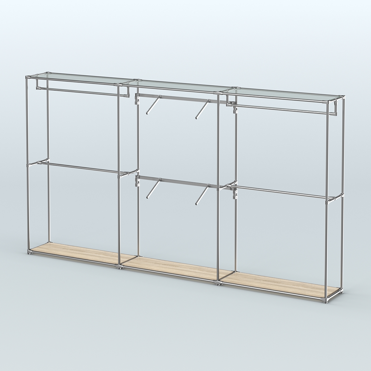 Торговая система ХРОМ без ДСП 3600 мм с поручнями №5 Дуб Сонома