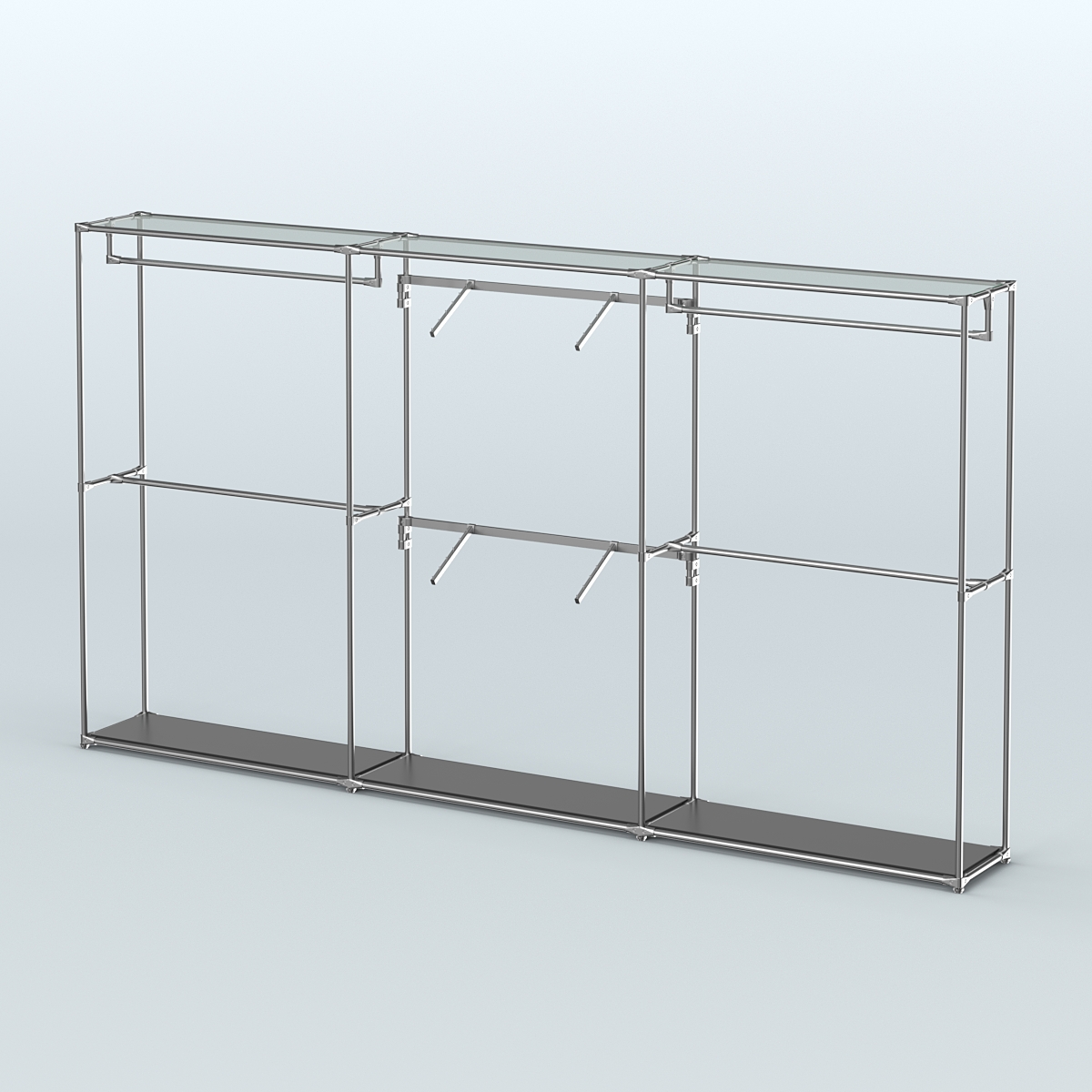 Торговая система ХРОМ без ДСП 3600 мм с поручнями №5 Черный