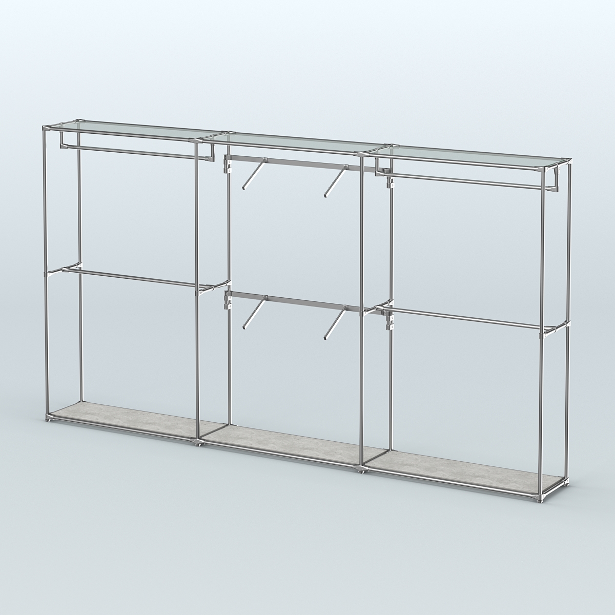 Торговая система ХРОМ без ДСП 3600 мм с поручнями №5 Метрополитан Грей