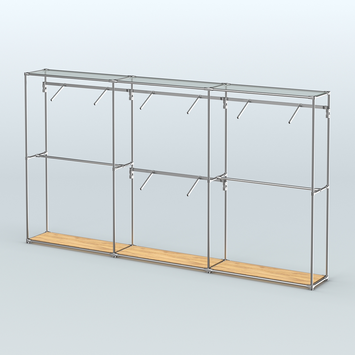 Торговая система ХРОМ без ДСП 3600 мм с поручнями №6 Дуб Золотистый