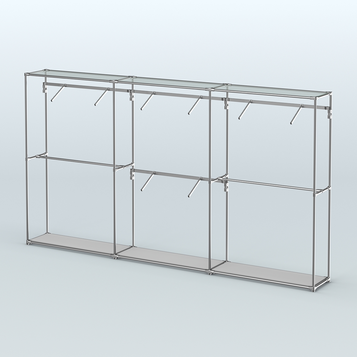 Торговая система ХРОМ без ДСП 3600 мм с поручнями №6 Серый