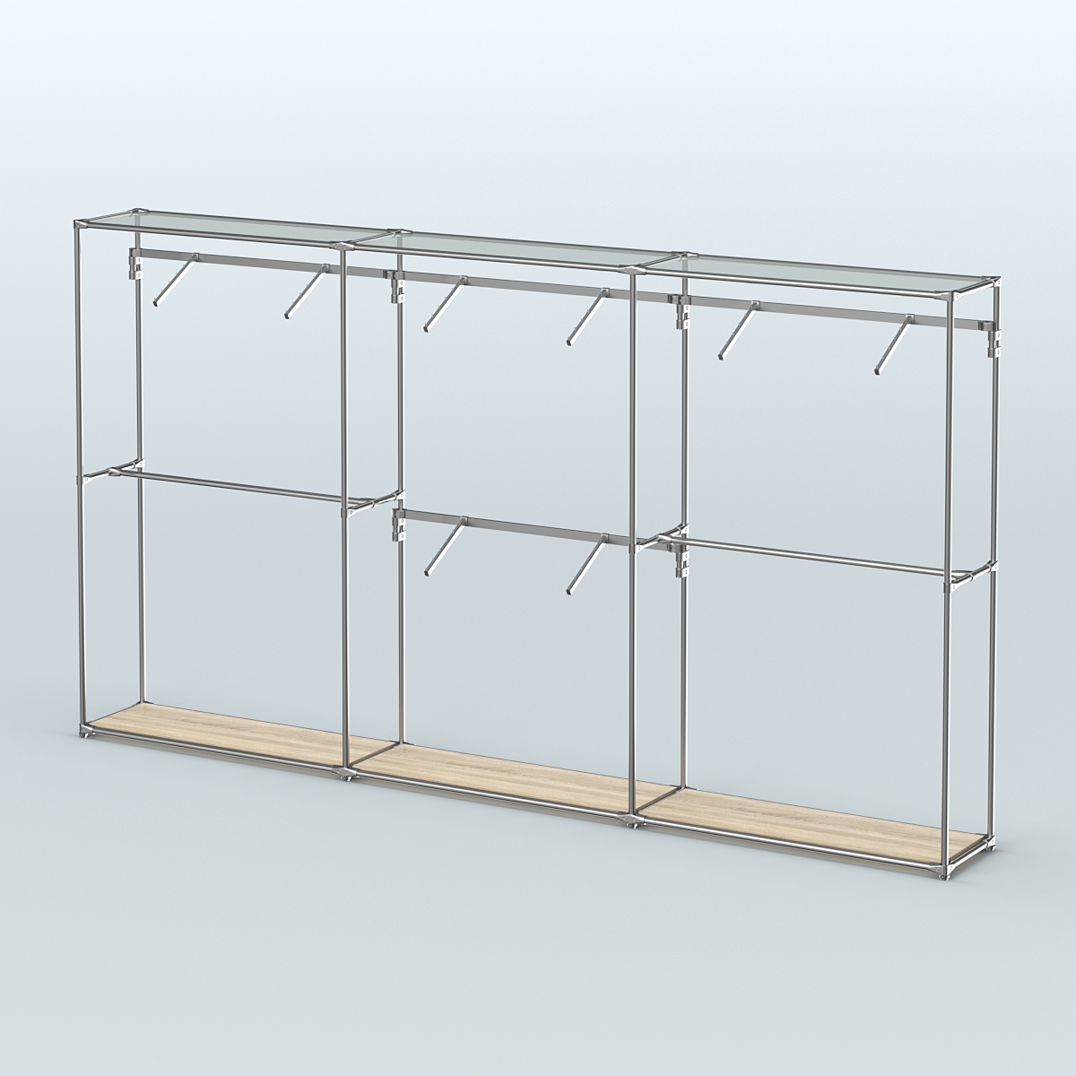 Торговая система ХРОМ без ДСП 3600 мм с поручнями №6 Дуб Сонома