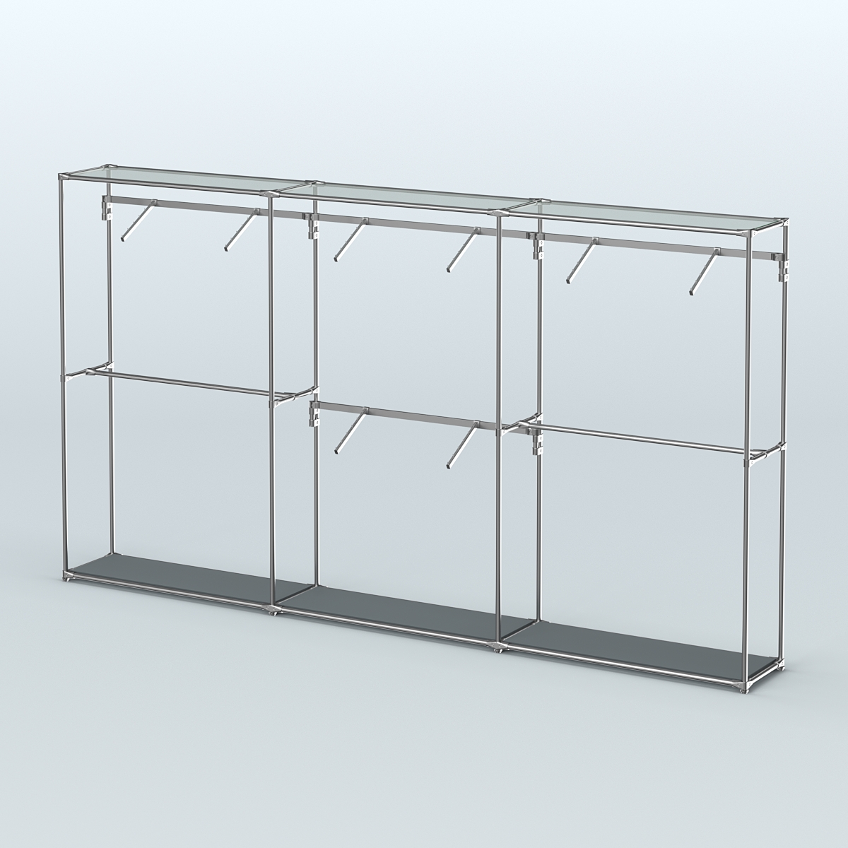 Торговая система ХРОМ без ДСП 3600 мм с поручнями №6 Темно-Серый