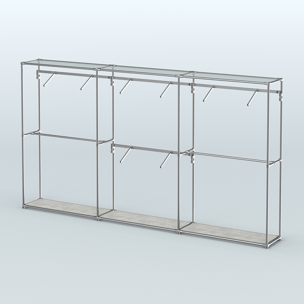 Торговая система ХРОМ без ДСП 3600 мм с поручнями №6 Метрополитан Грей