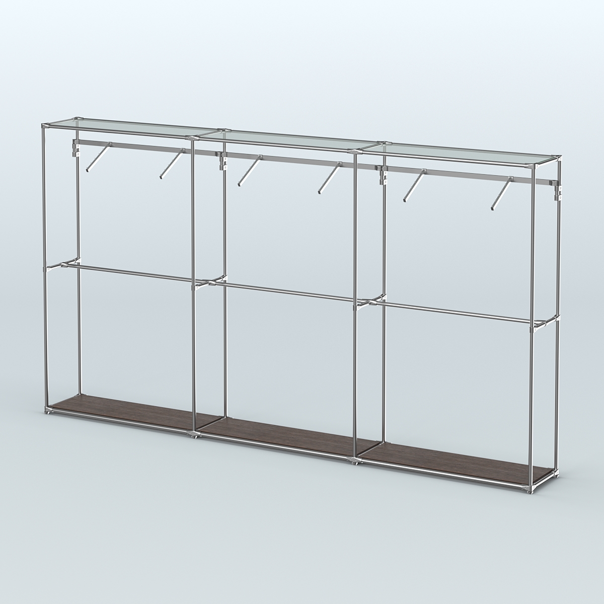 Торговая система ХРОМ без ДСП 3600 мм с поручнями №7 Дуб Венге