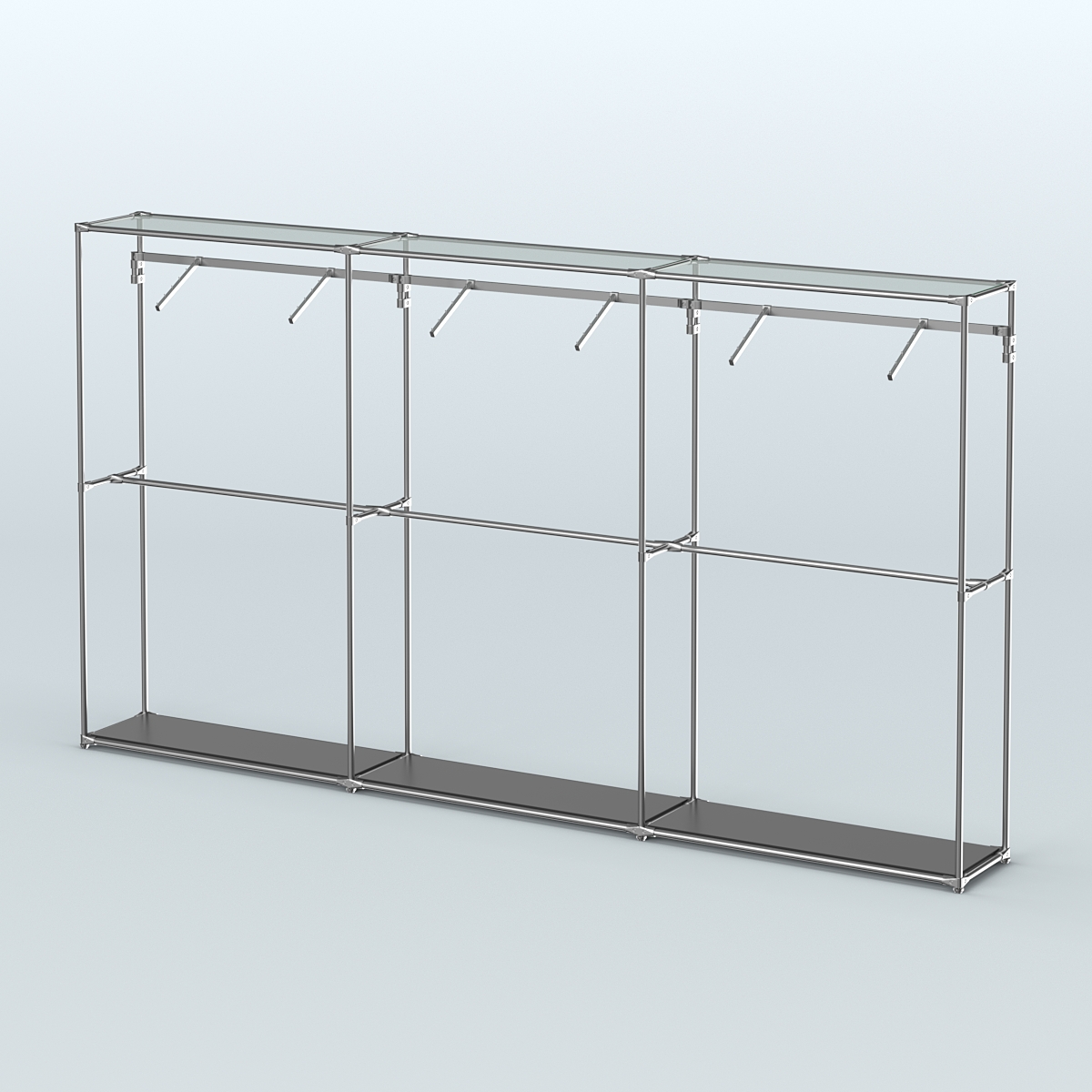 Торговая система ХРОМ без ДСП 3600 мм с поручнями №7 Черный