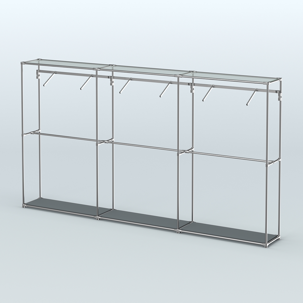 Торговая система ХРОМ без ДСП 3600 мм с поручнями №7 Темно-Серый