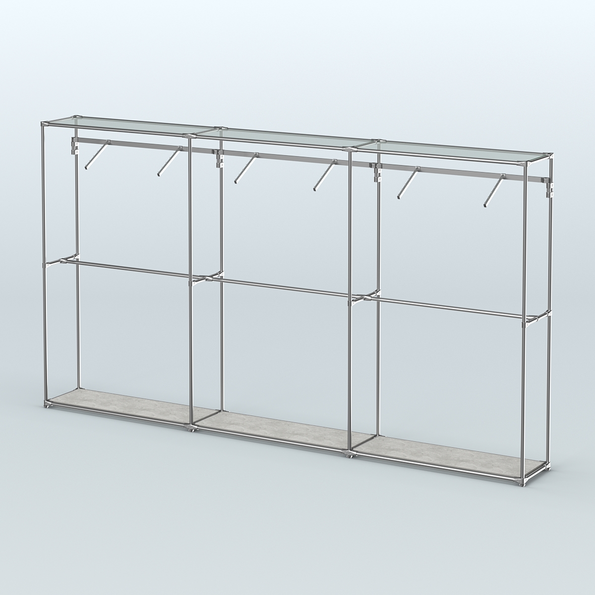 Торговая система ХРОМ без ДСП 3600 мм с поручнями №7 Метрополитан Грей