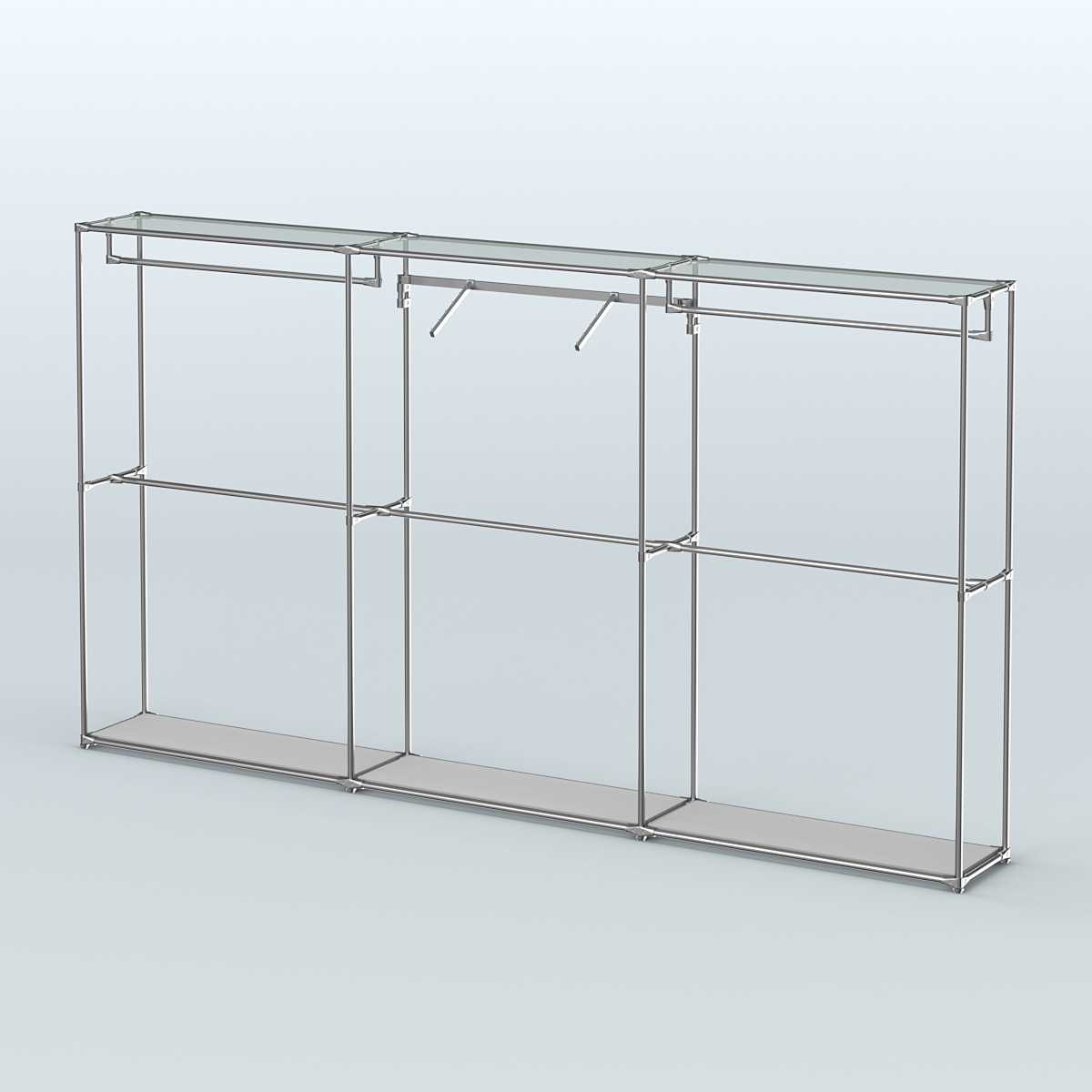 Торговая система ХРОМ без ДСП 3600 мм с поручнями №8 Серый