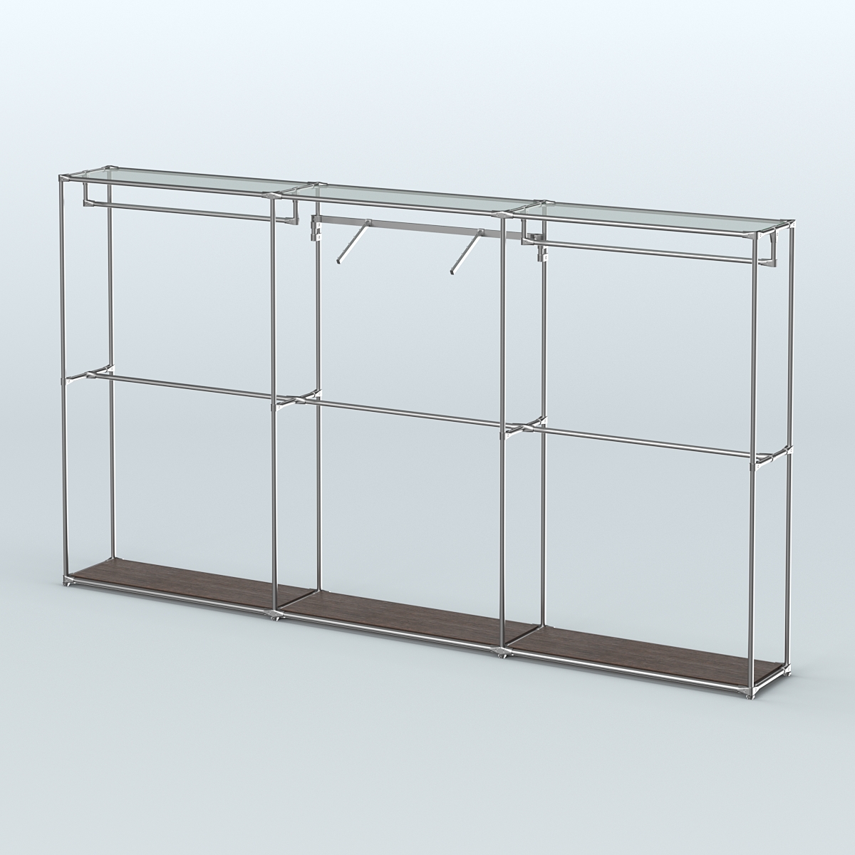 Торговая система ХРОМ без ДСП 3600 мм с поручнями №8 Дуб Венге