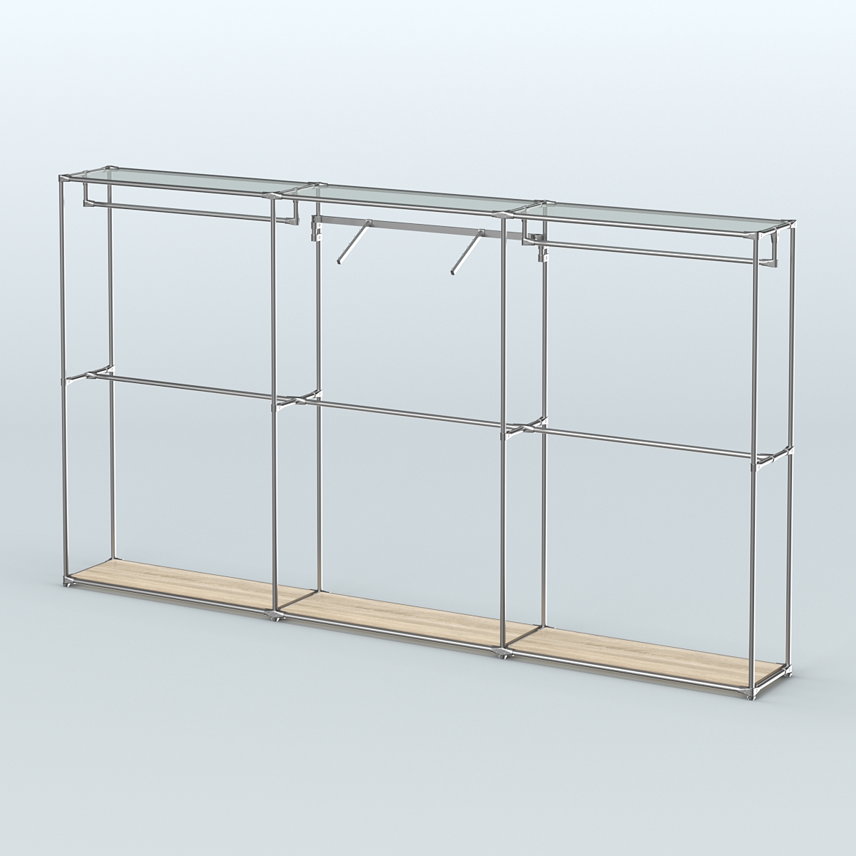 Торговая система ХРОМ без ДСП 3600 мм с поручнями №8 Дуб Сонома