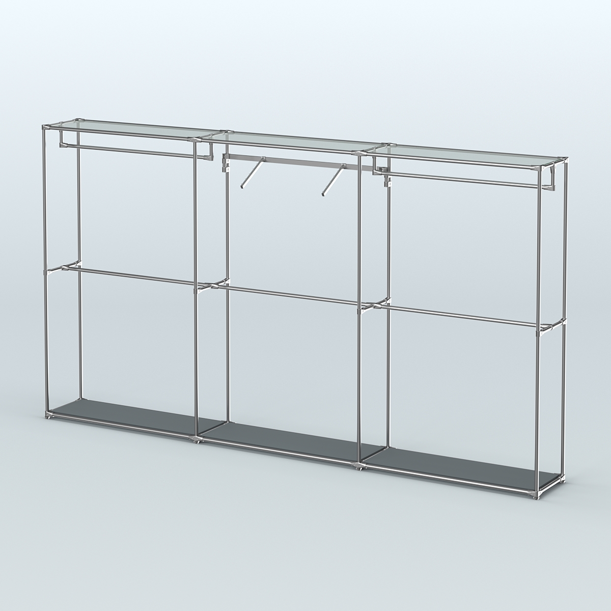 Торговая система ХРОМ без ДСП 3600 мм с поручнями №8 Темно-Серый