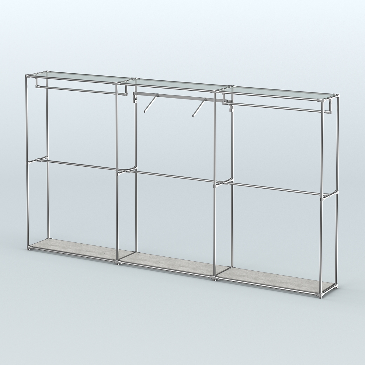 Торговая система ХРОМ без ДСП 3600 мм с поручнями №8 Метрополитан Грей