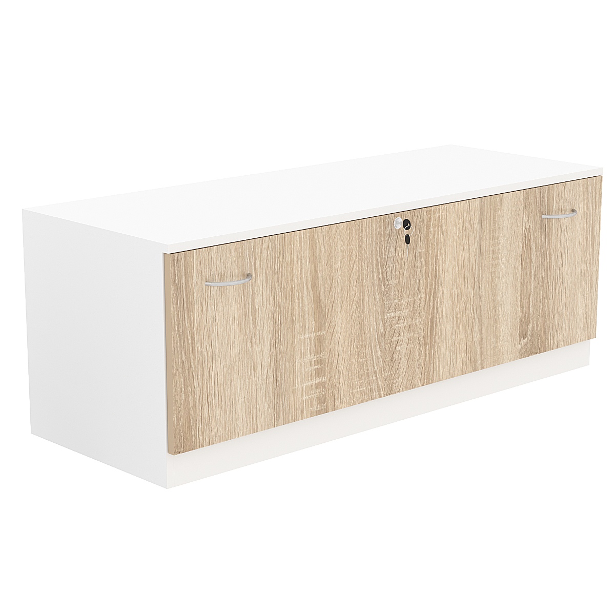 Тумба T-11 1200мм (H-450мм c одним выдвижным ящиком) Белый + Дуб Сонома
