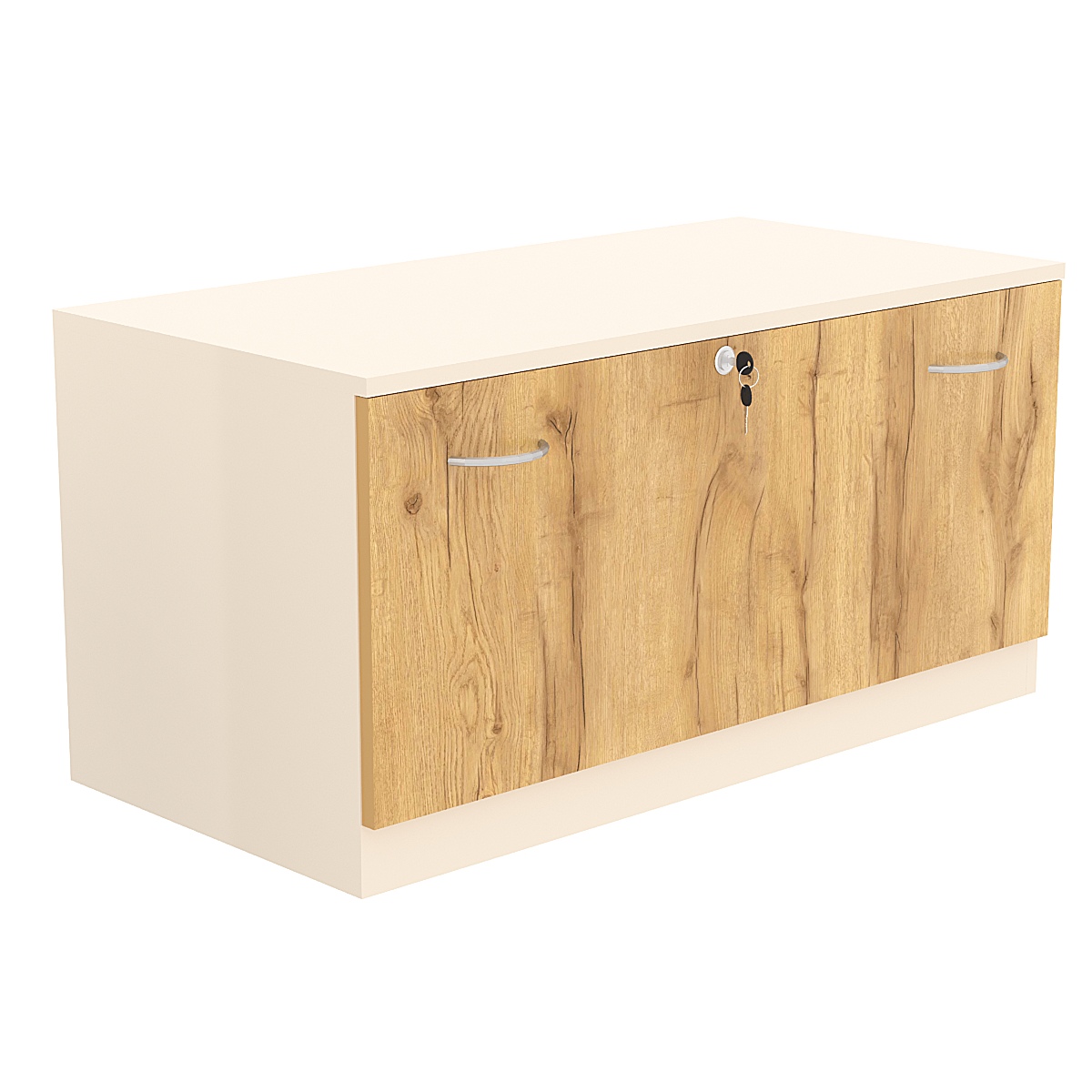 Тумба T-16 900мм (H-450мм c одним выдвижным ящиком) Крем Вайс и Дуб Золотистый