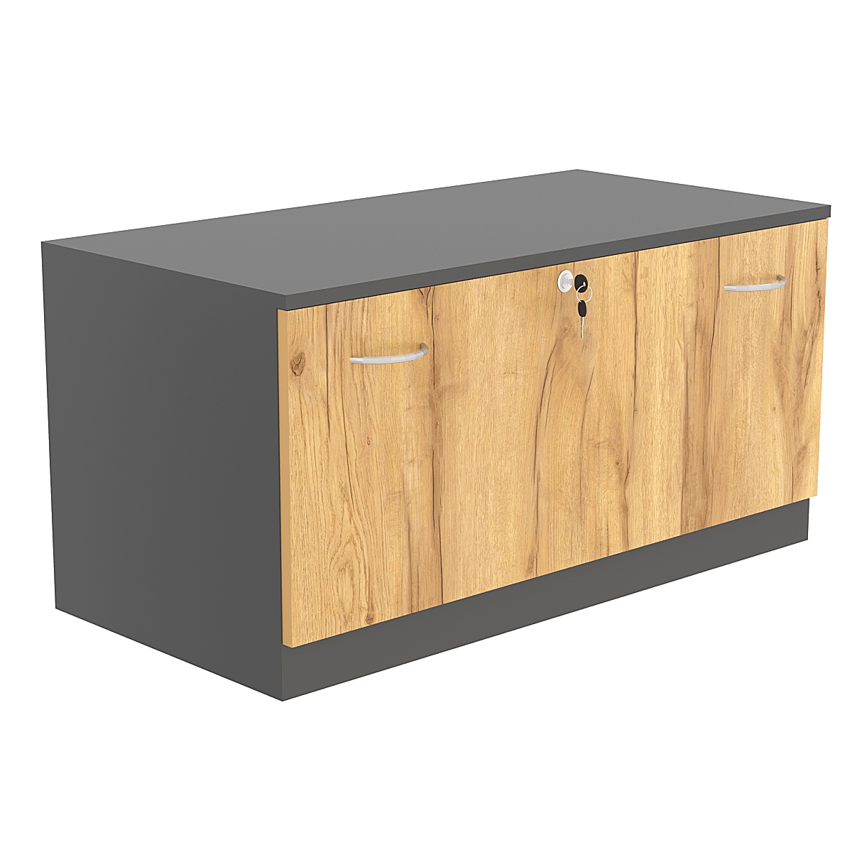 Тумба T-16 900мм (H-450мм c одним выдвижным ящиком) Темно-серый и Дуб Золотистый