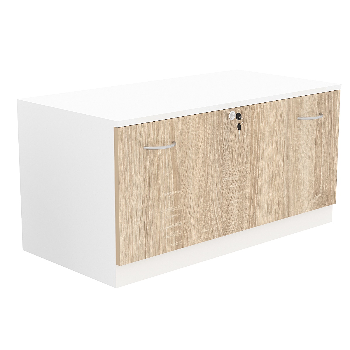 Тумба T-16 900мм (H-450мм c одним выдвижным ящиком) Белый + Дуб Сонома