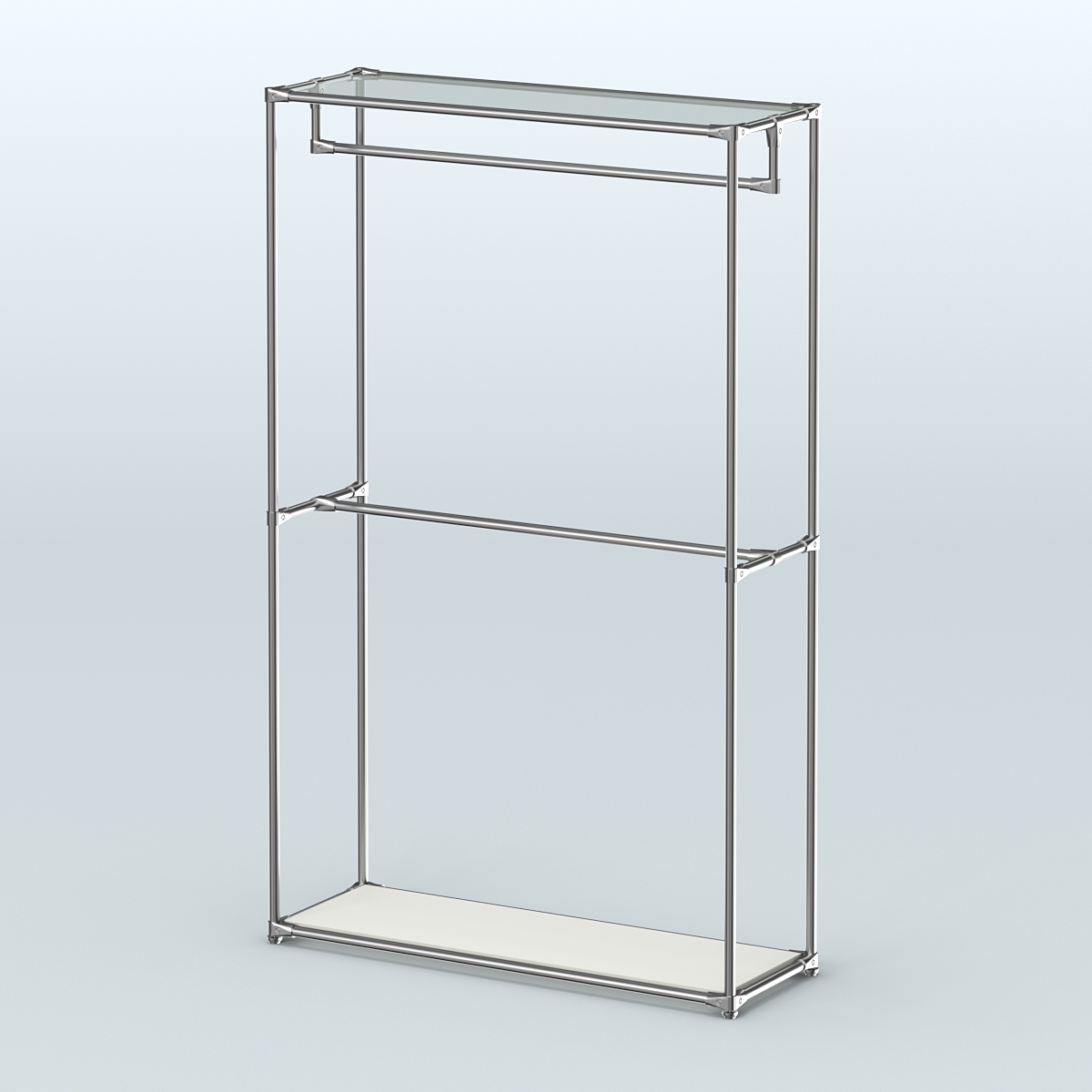 Торговая система ХРОМ без ДСП 1200 мм с поручнями №1 Белый