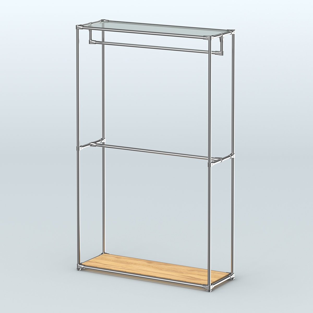 Торговая система ХРОМ без ДСП 1200 мм с поручнями №1 Дуб Золотистый