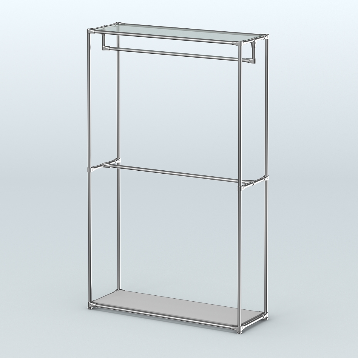 Торговая система ХРОМ без ДСП 1200 мм с поручнями №1 Серый