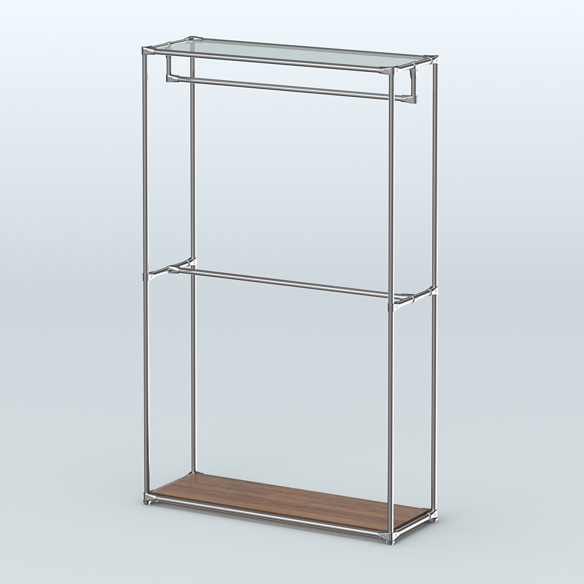 Торговая система ХРОМ без ДСП 1200 мм с поручнями №1 Орех