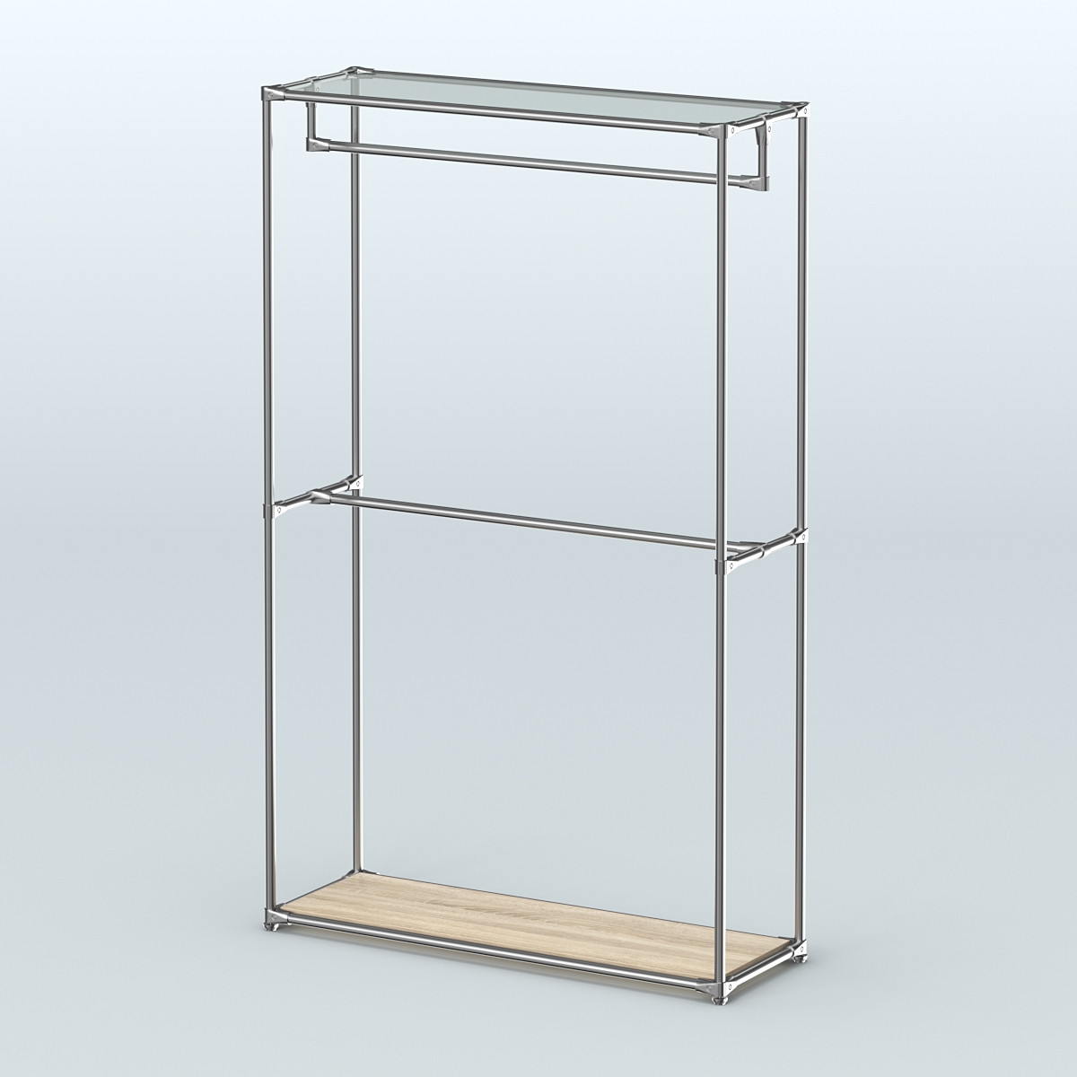 Торговая система ХРОМ без ДСП 1200 мм с поручнями №1 Дуб Сонома