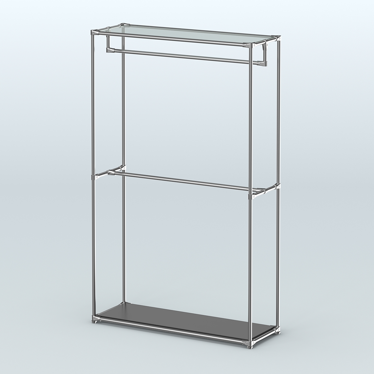 Торговая система ХРОМ без ДСП 1200 мм с поручнями №1 Черный