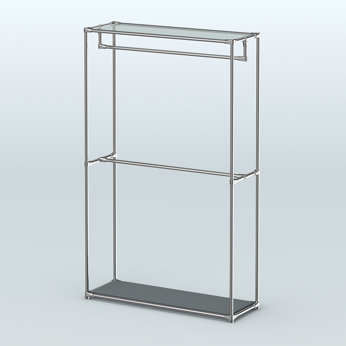 Торговая система ХРОМ без ДСП 1200 мм с поручнями №1 Темно-Серый