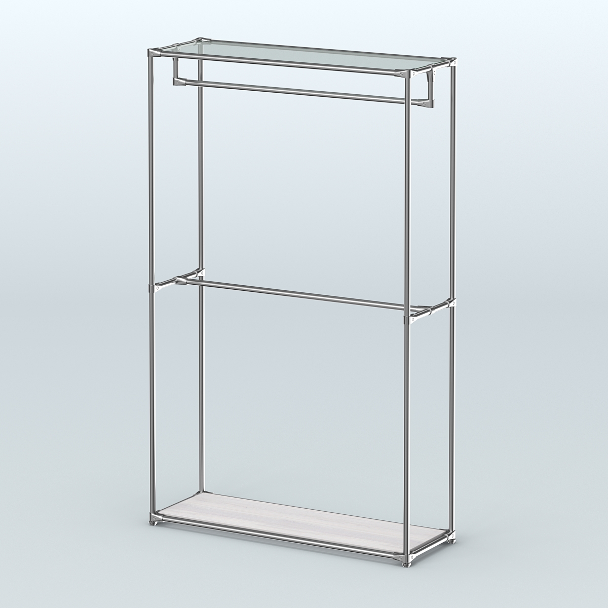 Торговая система ХРОМ без ДСП 1200 мм с поручнями №1 Ясень Анкор светлый