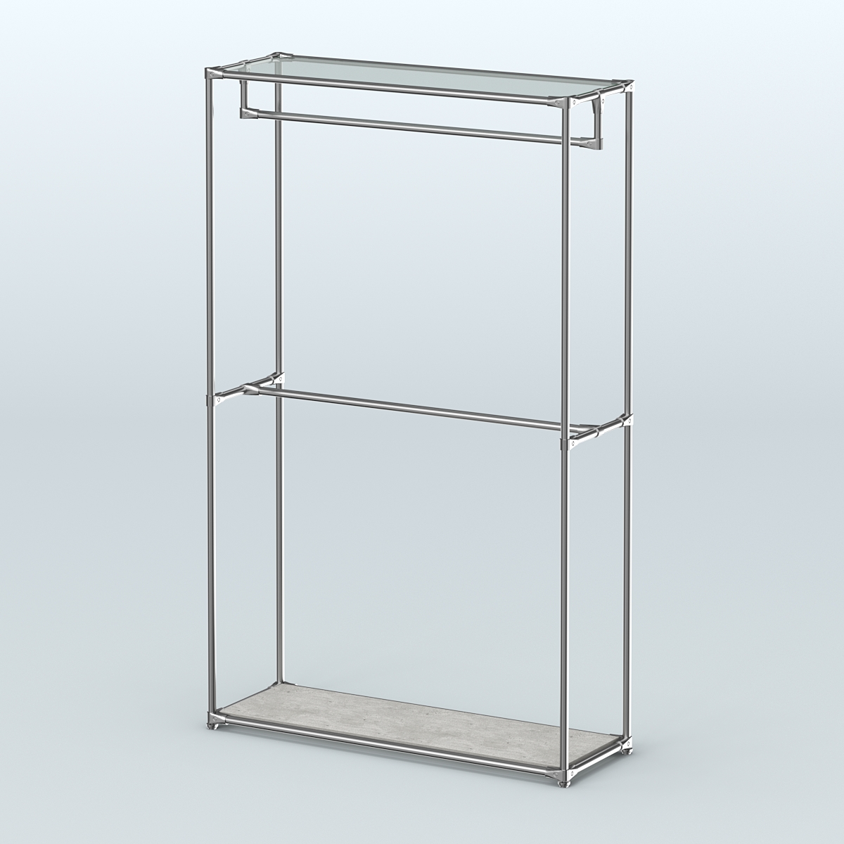 Торговая система ХРОМ без ДСП 1200 мм с поручнями №1 Метрополитан Грей