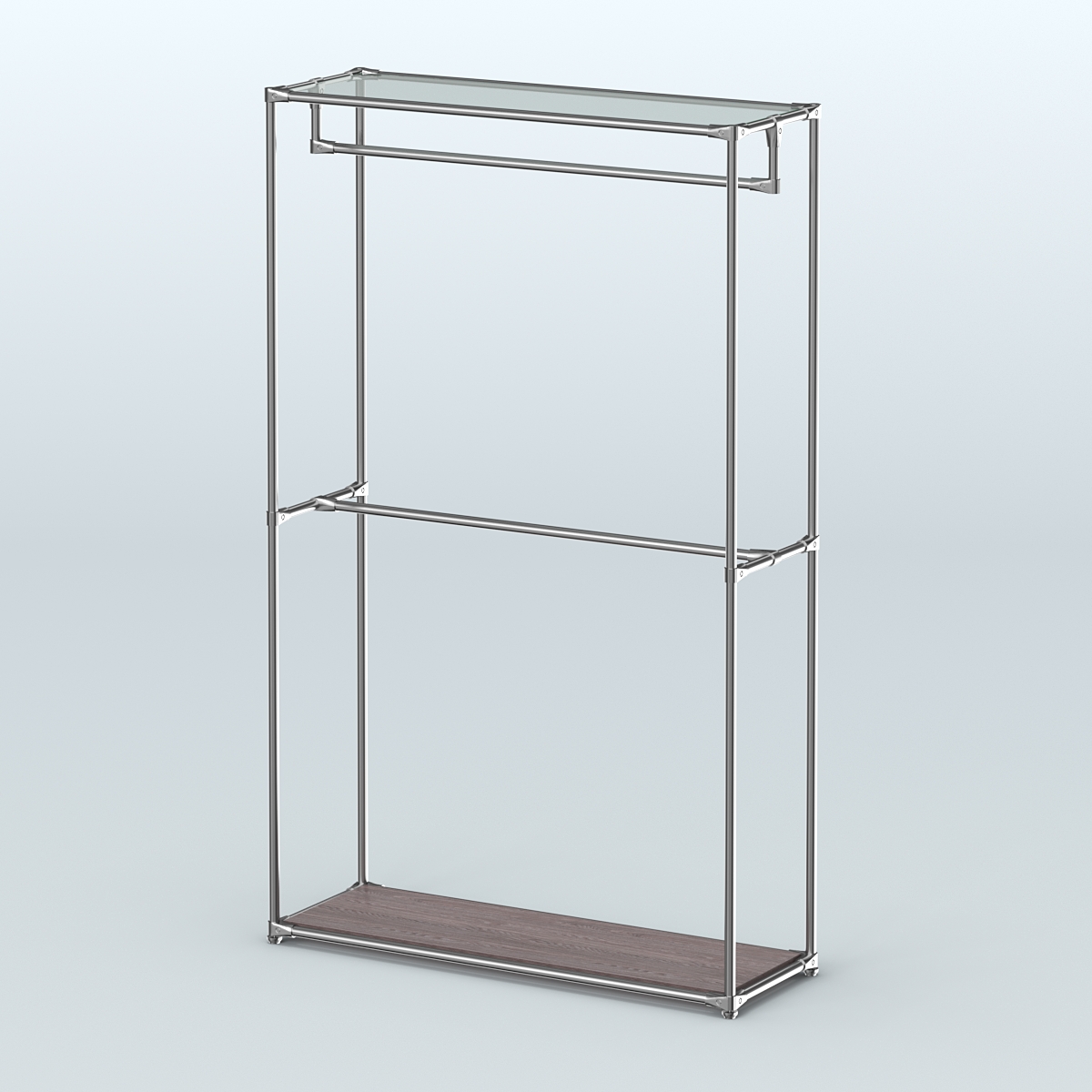 Торговая система ХРОМ без ДСП 1200 мм с поручнями №1 Ясень Анкор темный