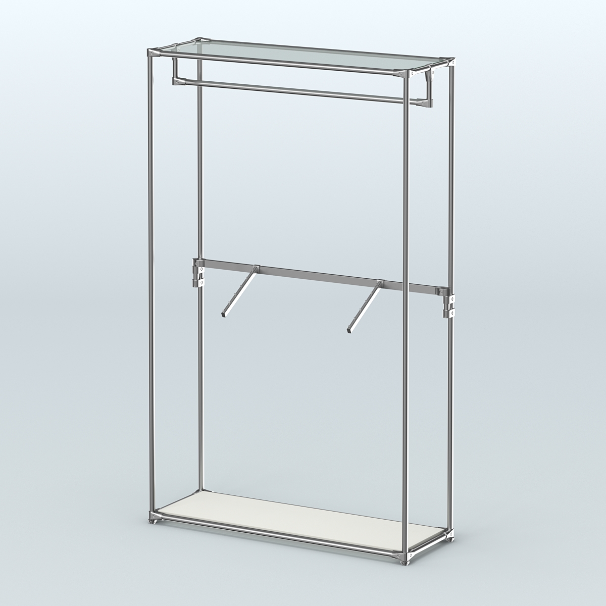 Торговая система ХРОМ без ДСП 1200 мм с поручнями №2 Белый