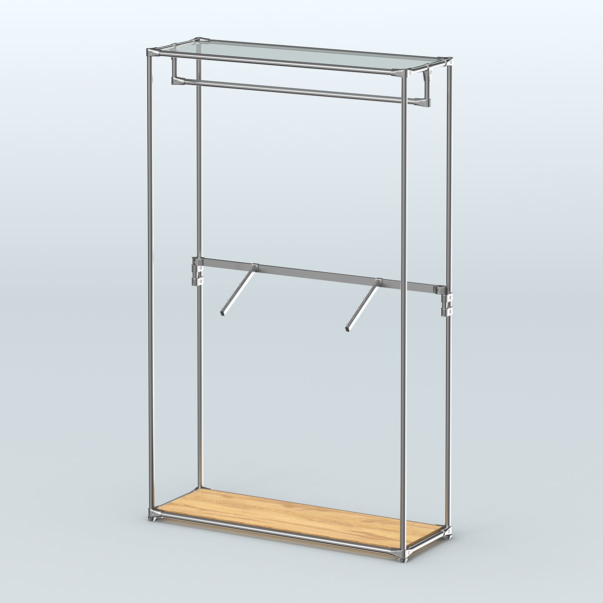 Торговая система ХРОМ без ДСП 1200 мм с поручнями №2 Дуб Золотистый