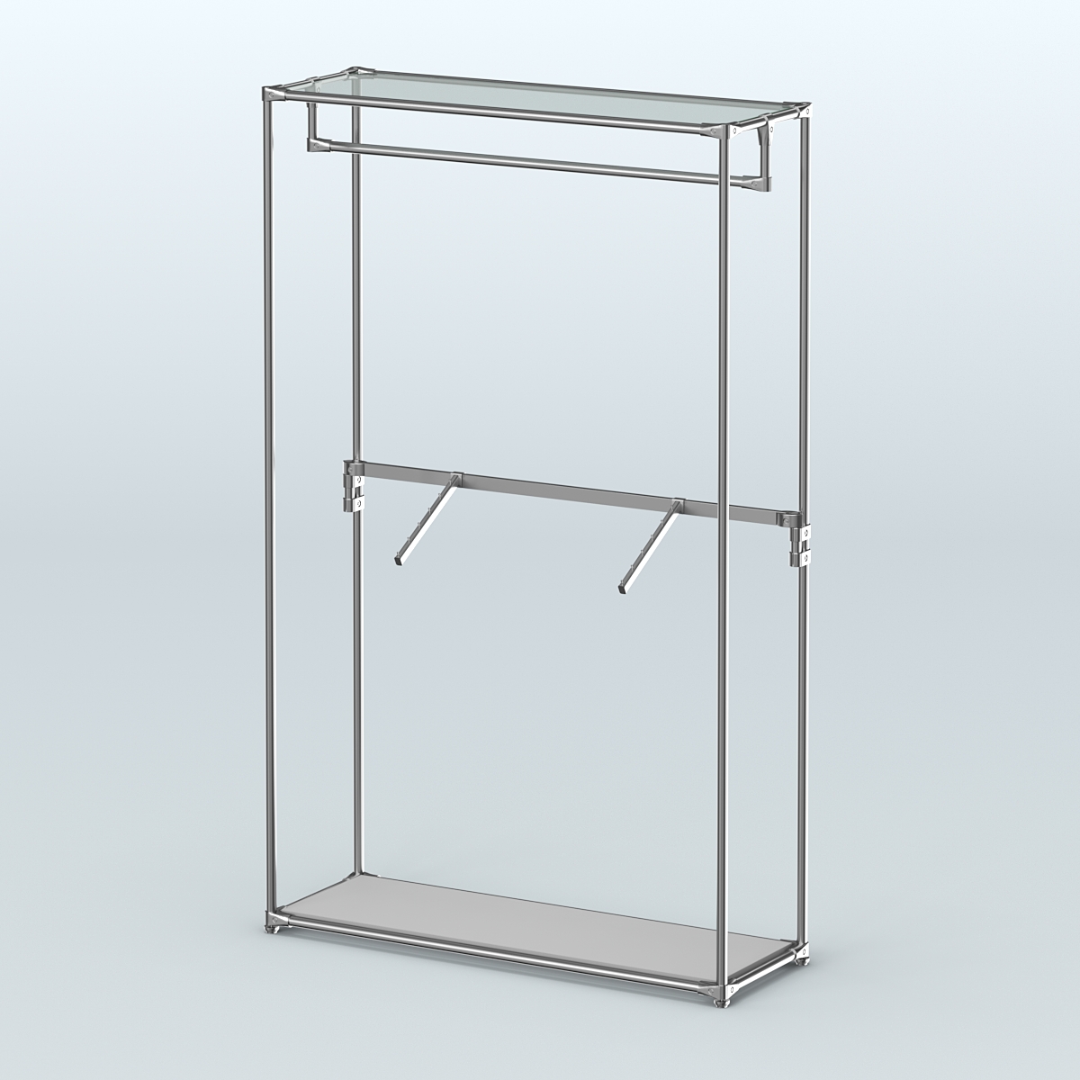 Торговая система ХРОМ без ДСП 1200 мм с поручнями №2 Серый